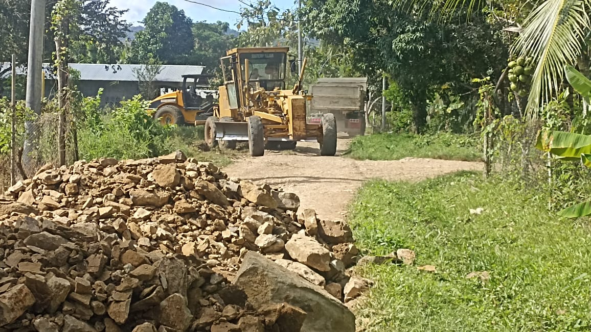 Realizan trabajos de corte y conformación de calzada en Santa Fe y Pinogana 