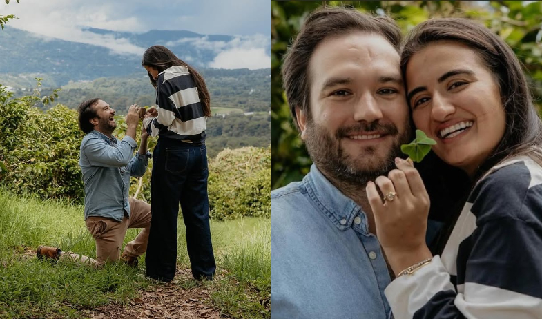 ¡Dijo que sí! Exdiputado Gabriel Silva se compromete con Sophia Nandwani en una finca cafetera de Boquete 