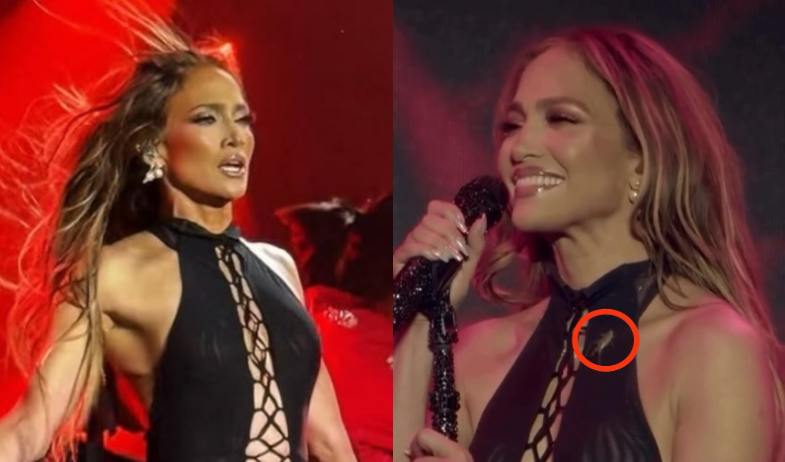 Jennifer López recibe inesperado 'invitado' en plena presentación 