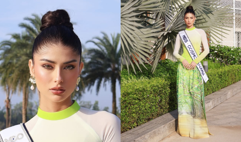 Miss Cosmo Panamá 2025, Italy Mora, conquista Vietnam con su belleza y elegancia 