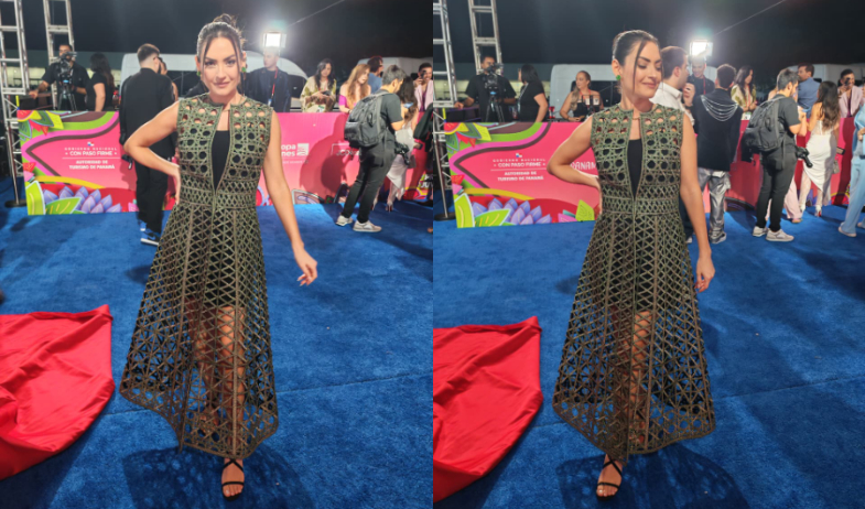 Michelle Galván lució con orgullo un diseño de Olga Recio en Premios Juventud 