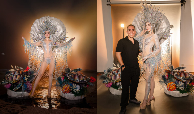 Diseñador panameño Royer Pérez crea el  traje nacional de Miss Venezuela 2025 y viaja a Tailandia para prepararla en escena. 