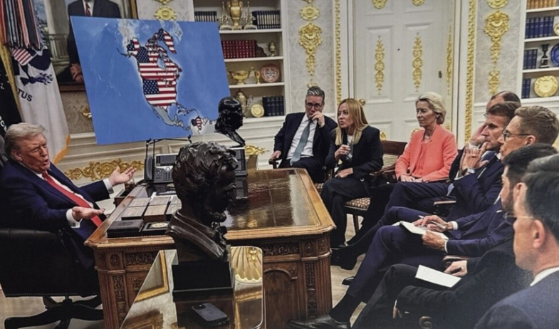 Venezuela, Canadá y Groenlandia aparecen como territorios estadounidenses en una imagen con IA difundida por Trump 