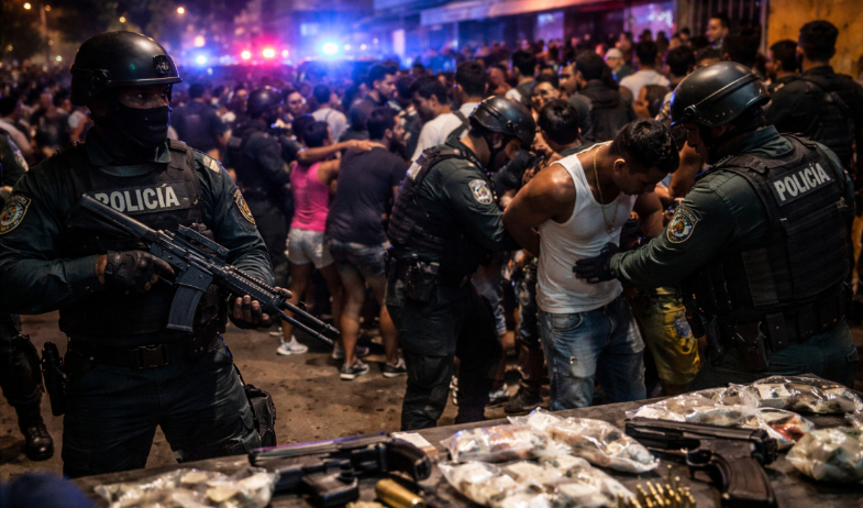 'Parking' en Barraza acaba con disparos y múltiples aprehensiones 
