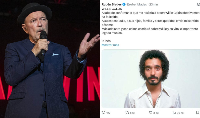 Rubén Blades traslada su pésame a los familiares de Willie Colón tras muerte del salsero 