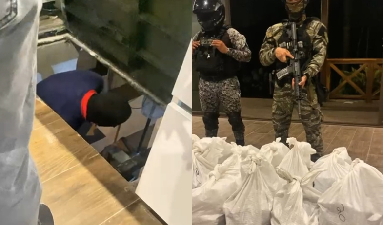 Hallan más de mil paquetes de droga, armas y empacadoras en vivienda de Colón 