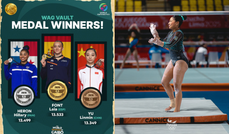 Hillary Heron ganó medalla de plata en la Copa del Mundo de Gimnasia en El Cairo 2026 
