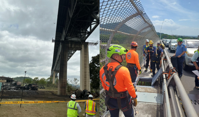 Autoridades realizan inspección técnica al Puente de las Américas tras incendio cercano a su estructura 