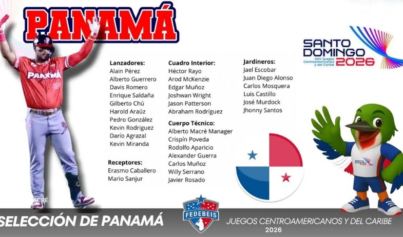 Dos ex grandes ligas en la nómina de Panamá para torneo de béisbol de Santo Domingo 2026 
