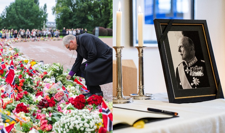 Un océano de flores para despedir a Harald V en una procesión espontánea que no cesa 