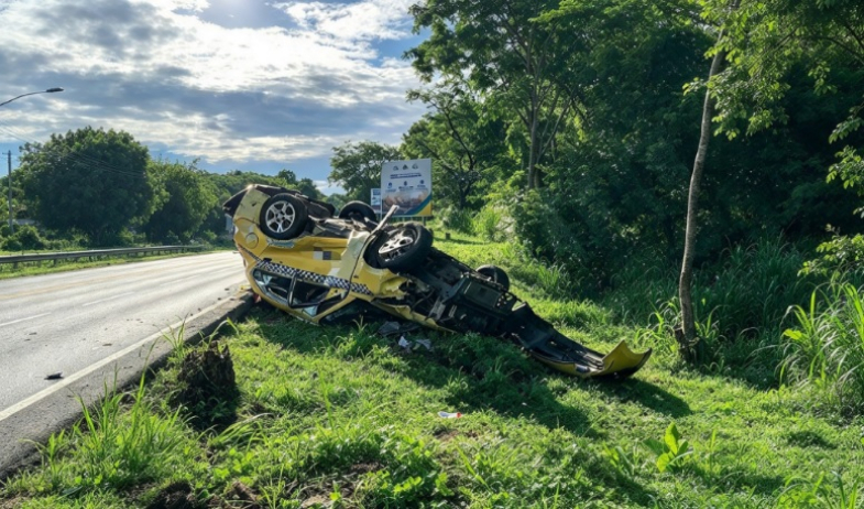 ¡Tragedia en Campana! Un muerto y una herida tras vuelco de taxi en la Interamericana 