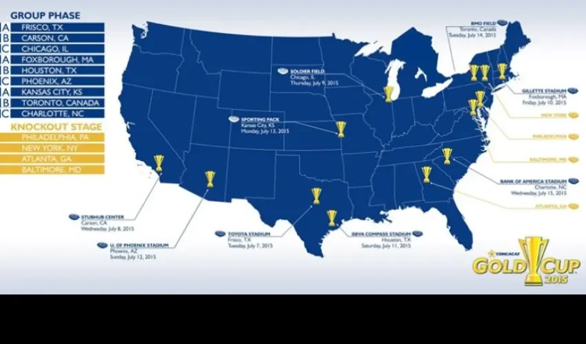 Los cabeza de grupo son Estados Unidos, actual campeón defensor; México, que posee el mayor número de títulos (6), y Costa Rica, campeón de la Copa Centroamericana