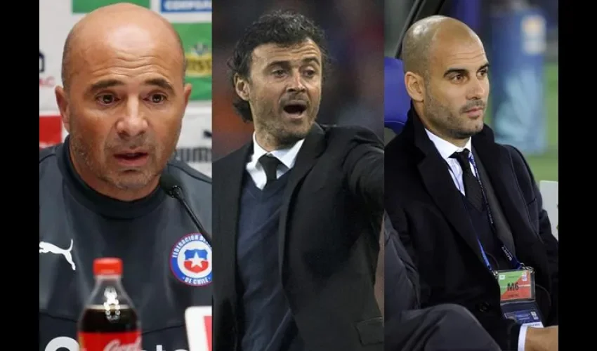 Jorge Sampaoli, Luis Enrique y Josep Guardiola