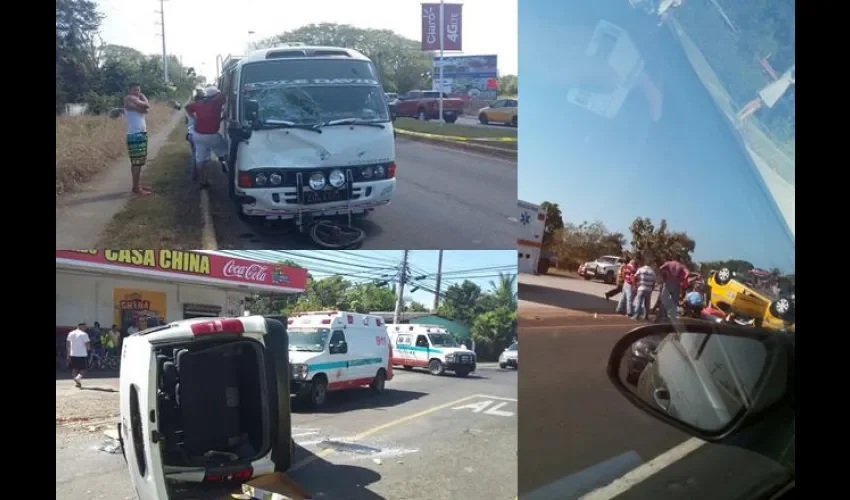 Accidentes en Chiriquí y Veraguas