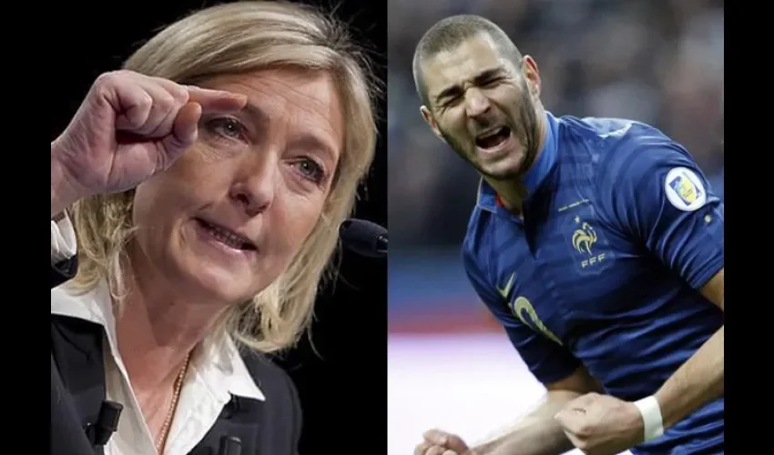 Marine Le Pen y Karim Benzema 