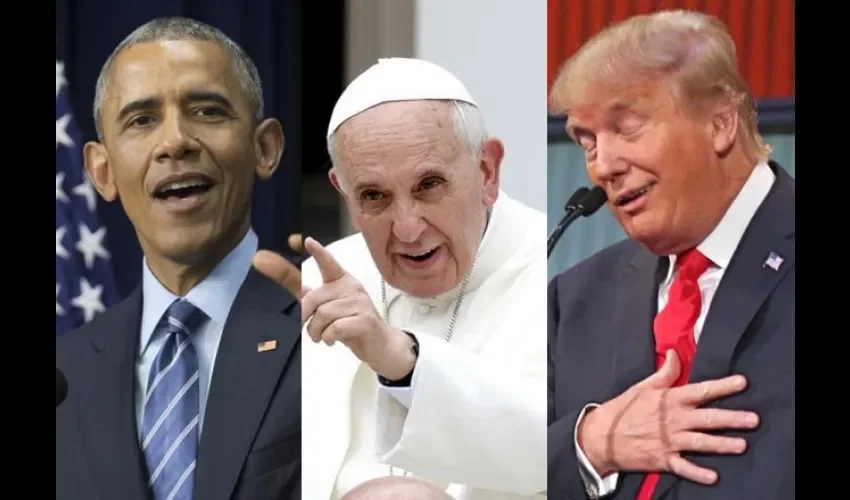  Barack Obama, Papa Francisco y Donald Trump 