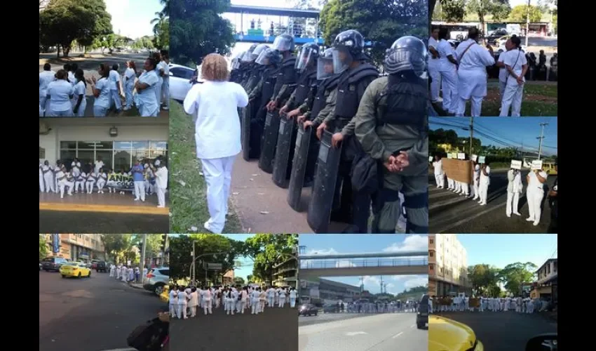 Técnicos de enfermería a nivel nacional protestan 