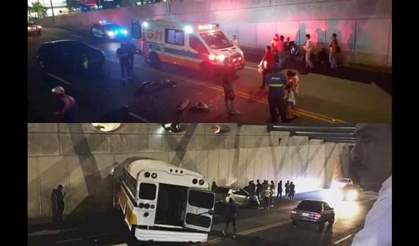 Accidente de tránsito en viaducto entre vía brasil y vía Israel 