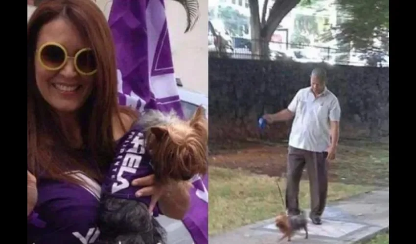 Viceministra Zulema Sucre  y su perro Gucci