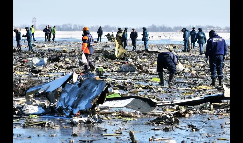 Restos del avión.  AP