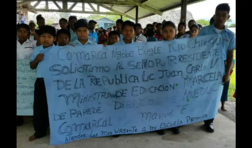 Escuela de Río Chiriquí en la Comarca Ngäbe Buglé