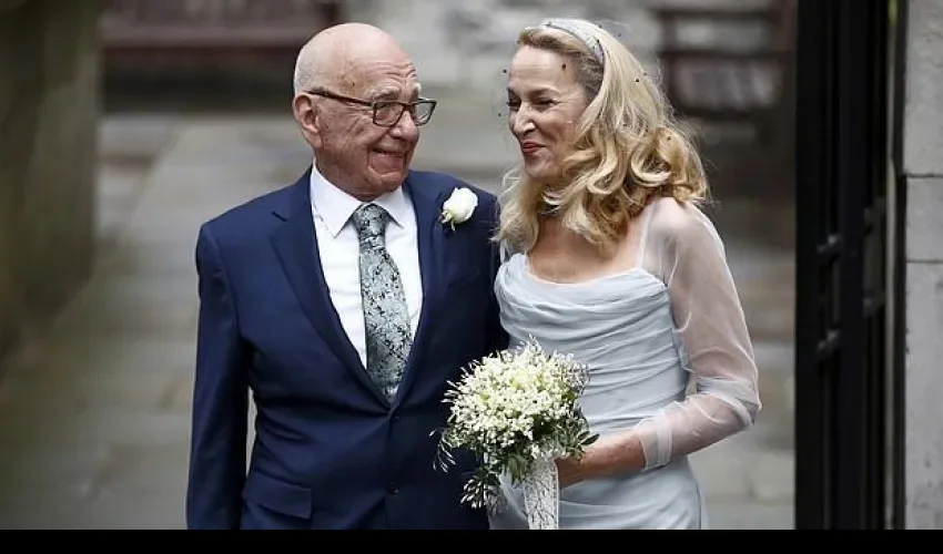 Rupert Murdoch y Jerry Hall