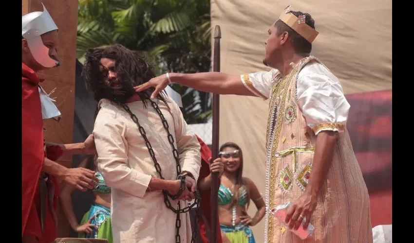 Luis Campos caracterizó al  impuro y temible rey Herodes, quien se encontró en un espisodio con Jesús antes de su juicio.