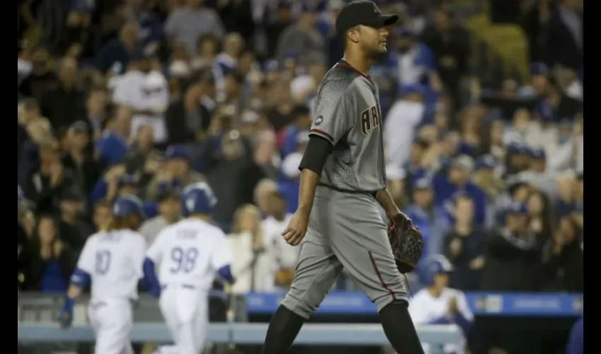 Randall Delgado no ha tenido un buen inicio de temporada. Foto: AP