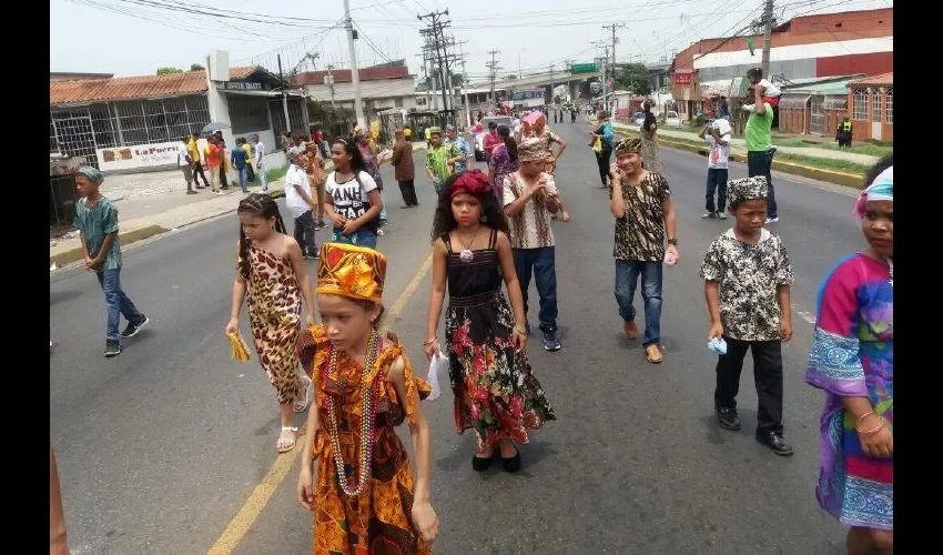 Durante el desfile en Pedregal. 
