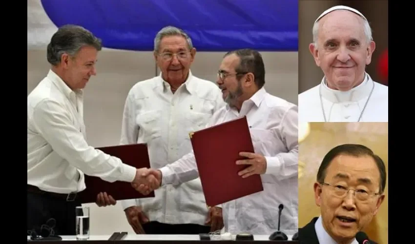 Juan Manuel Santos, Farc, Papa Francisco, Ban Ki-moon 