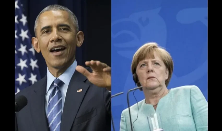 Barack Obama y  Angela Merkel