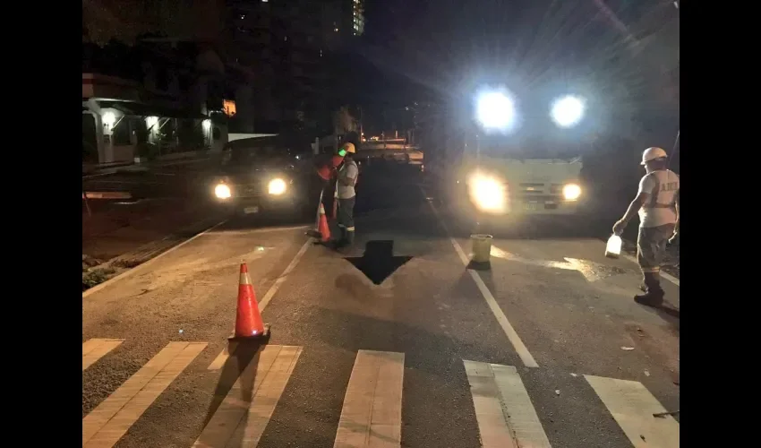 Trabajos de señalización en Panamá