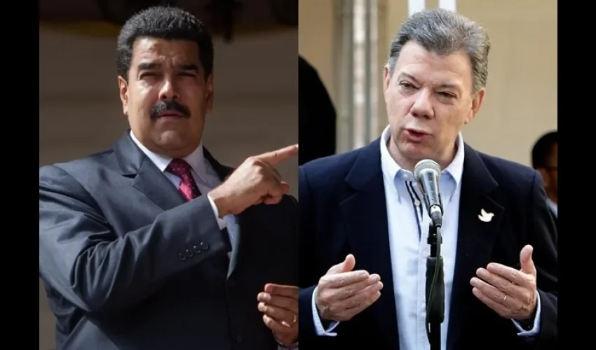 Juan Manuel Santos y Nicolas Maduro 