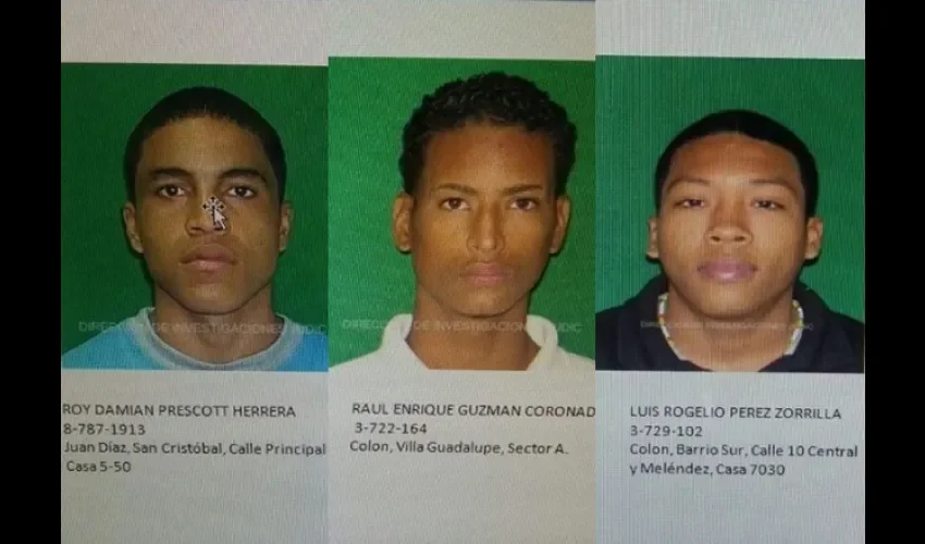  Roy Damián Prescott Herrera, Luis Rogelio Pérez Zorilla y Raúl Enrique Guzmán Coronado.