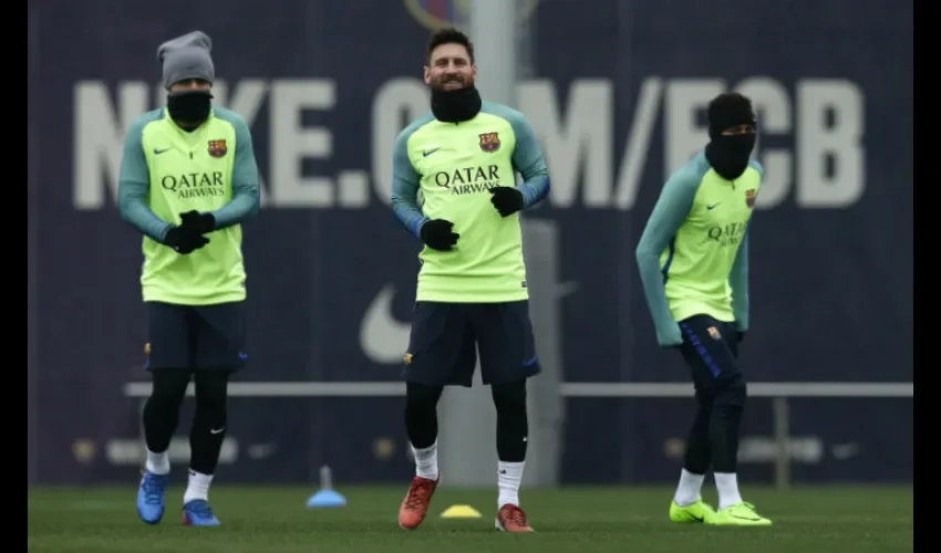 Luis Suárez, Lionel Messi y Neymar./ Foto AP