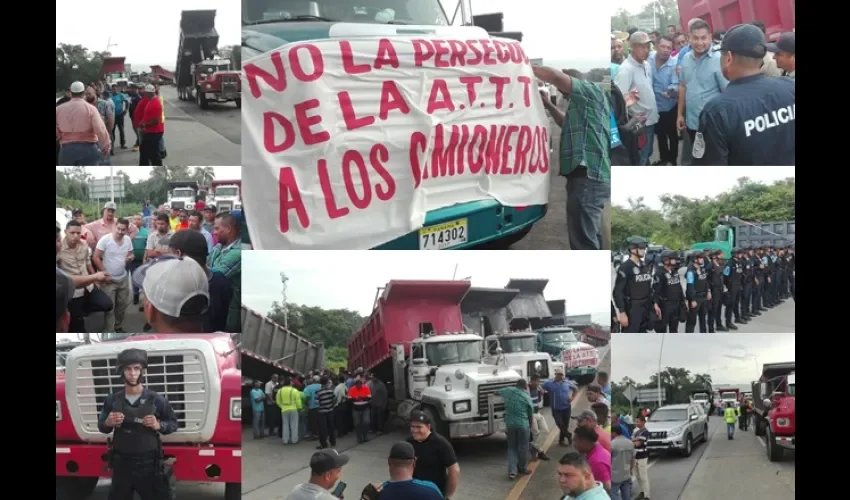 Camioneros protestaron ayer 17 de julio, en la vía Ricardo J. Alfaro 