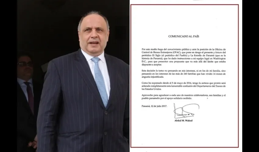 Abdul Waked presentará propuesta a OFAC