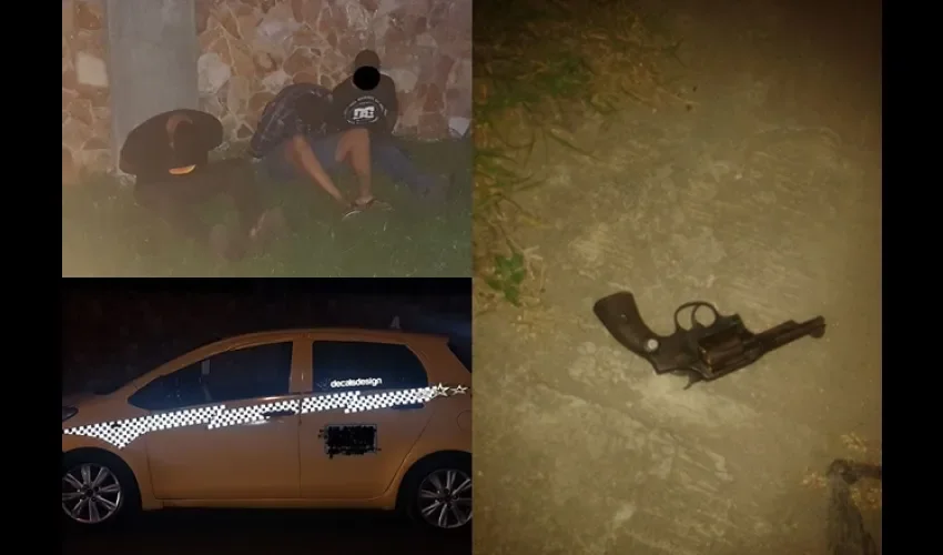 Las autoridades investigan en taxi.