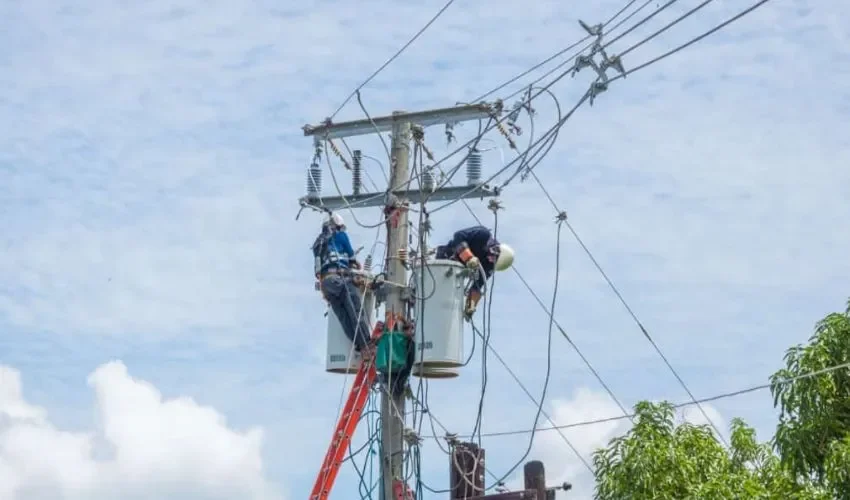 Vista del tendido eléctrico. 