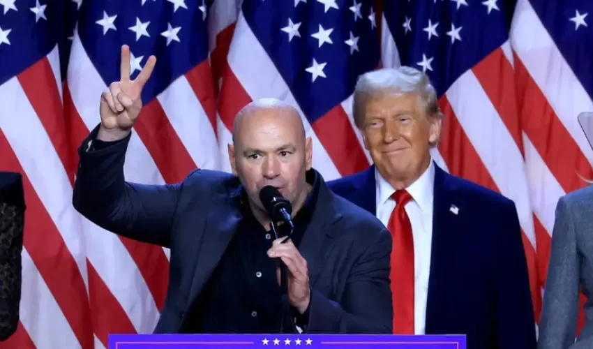 Imagen de archivo, Dana White (i), CEO de la UFC, acompaña al presidente Donald Trump. EFE/Cristobal Herrera-Ulashkevich