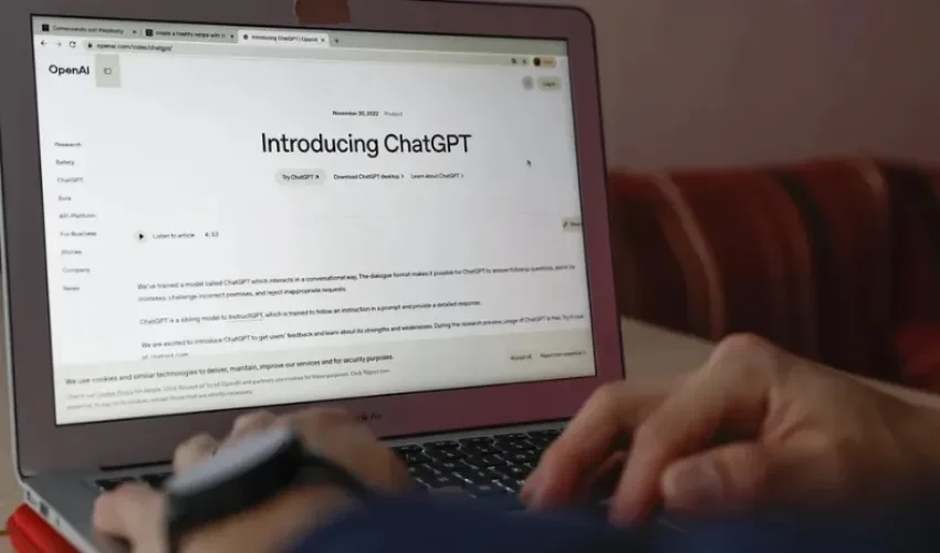 Fotografía de una persona consultando a la aplicación ChatGPT de la empresa OpenAI. EFE/ Ballesteros