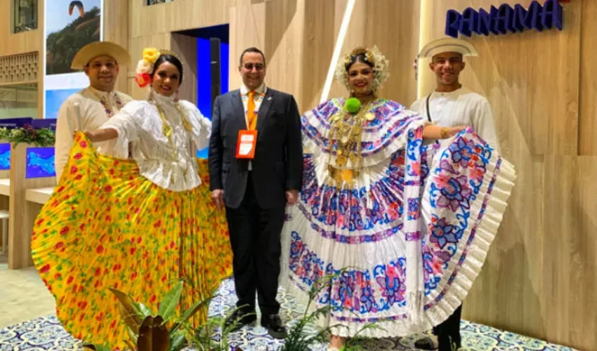 El presidente de la Junta Directiva de Promtur Panamá, Demetrio Maduro, durante la inauguración de la Feria Internacional del Turismo de Madrid (Fitur) este miércoles.  Foto: EFE.