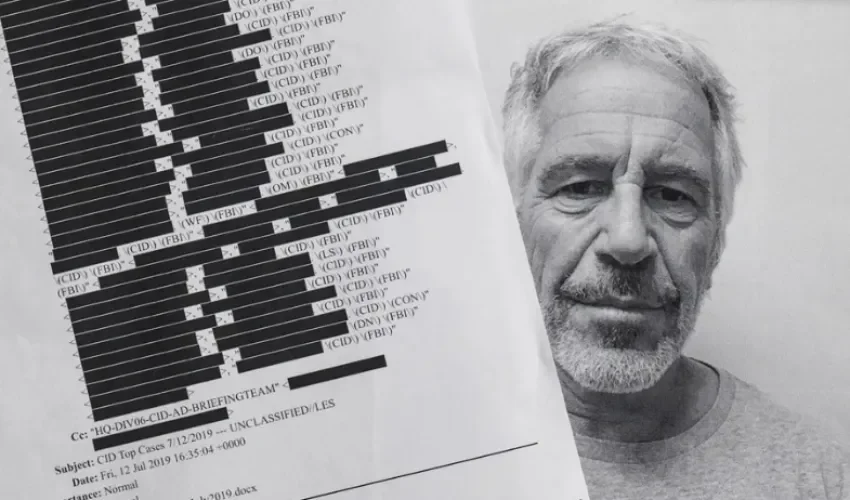 Fotografía de archivo de copias de algunas páginas de los archivos de Jeffrey Epstein, en Miami, Florida (EE.UU.). EFE/EPA/ Cristobal Herrera-Ulashkevich