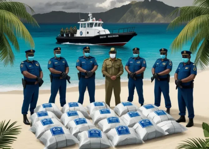  ¡Droga escondida entre la maleza! 685 kilos incautados en isla del Archipiélago de las Perlas 