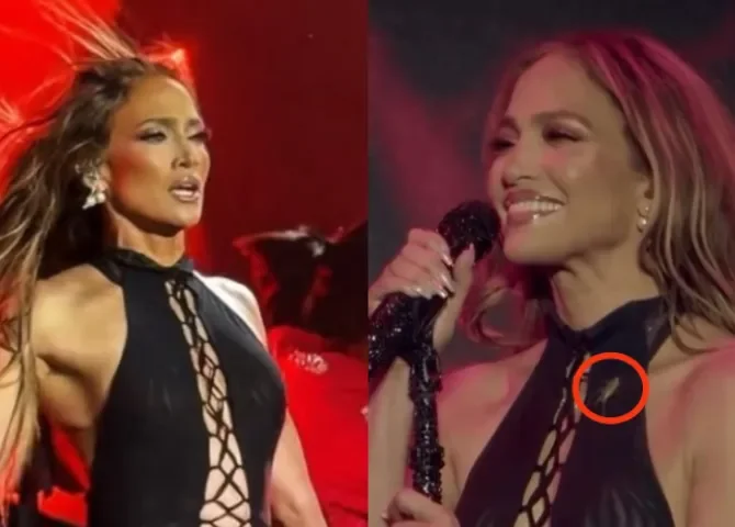  Jennifer López recibe inesperado 'invitado' en plena presentación 