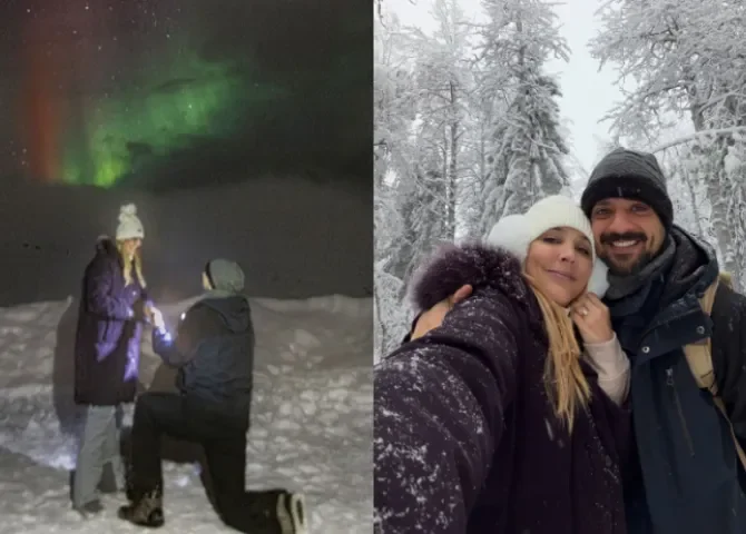  ¡Propuesta iluminada por la aurora boreal! Andrés Morales le pide matrimonio a su novia Gulliana Bissot 