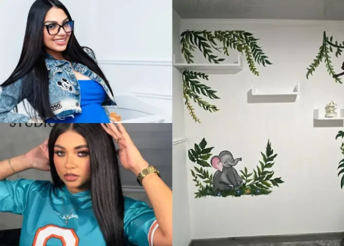   Doris Música se lució pintando el cuarto de Milán, el hijo de Anyuri  