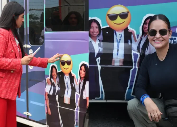  Investigan a alcaldesa Stefany Peñalba tras rotular buses estudiantiles con su nombre e imagen 