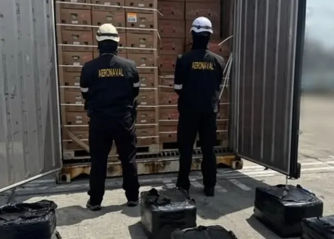  Decomisan 210 paquetes de droga ocultos en un contenedor en Colón 